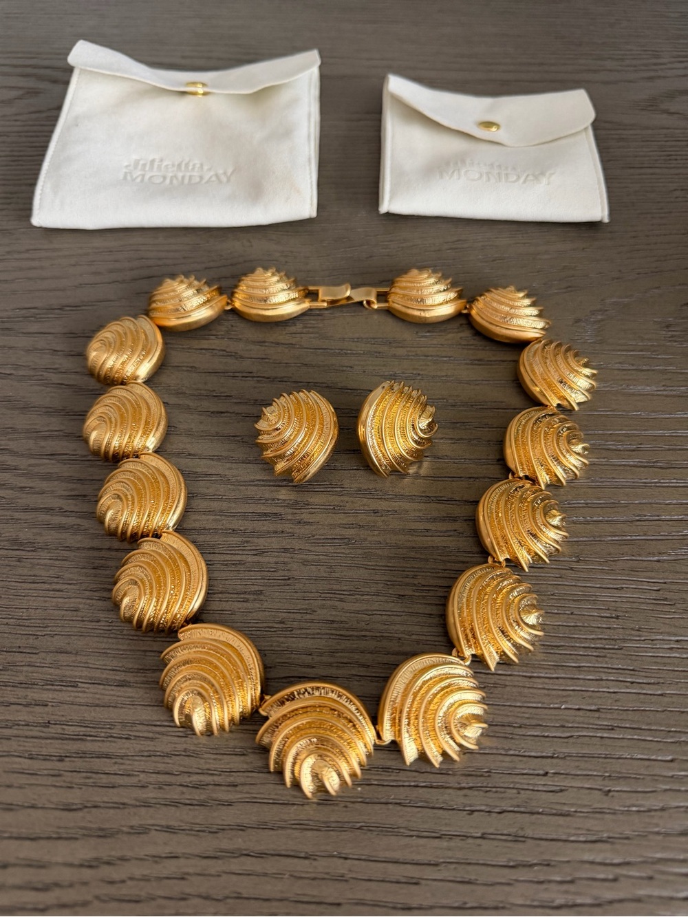 Julietta X Monday Swimwear necklace and earrings